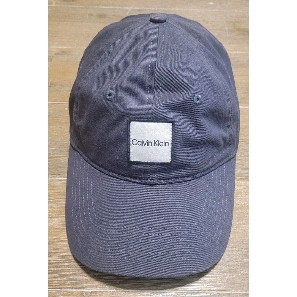 Calvin Klein Square Patch Navy Blue Dad Hat Adjustable Strap Cap